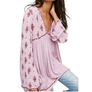 Free People Diamond and Tunic Blouse Size S Oversized Fit Boho